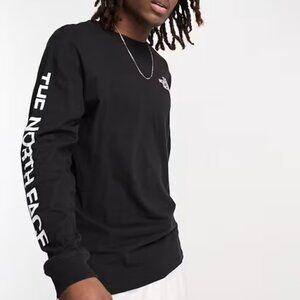 The North Face Black Classic Long Sleeve Crew Neck Logo Sleeve Top XL